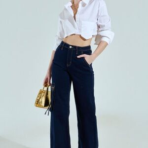 AKIRA Dark Blue Flare Jeans
